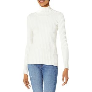 THE DROP Women's Amy Fitted Turtleneck Ribbed Sweater